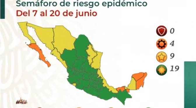 Estado de Veracruz retrocede en semáforo de riesgo COVID-19; pasa a color amarillo
