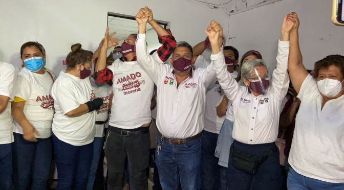 Amado Cruz Malpica se proclama virtual ganador por la Alcaldía de Coatzacoalcos.