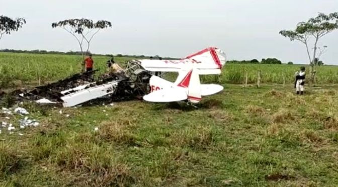 Cae avioneta en Cosamaloapan y deja dos lesionados