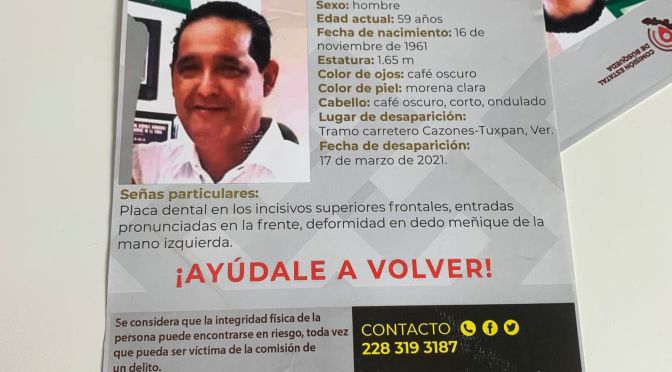 Ex Alcalde de Tepetzintla lleva tres meses desaparecido, sospechan desaparición forzada.