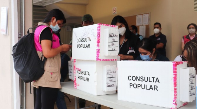 Gana el SÍ en consulta popular con porcentaje entre 89.36 y 96.28: conteo rápido del INE