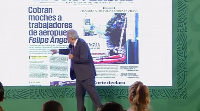 Los «moches» a trabajadores del Aeropuerto de Santa Lucía son retenciones del IMSS y el ISR: AMLO