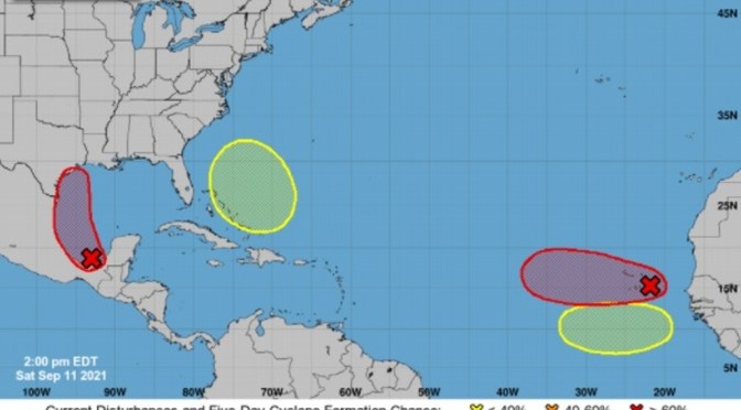 Disturbio emerge al Golfo de México, se mantiene pronóstico de lluvias para Veracruz.