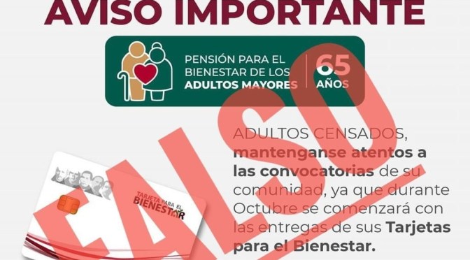 Desmiente delegado entrega de tarjetas para cobrar apoyo de 65 y más