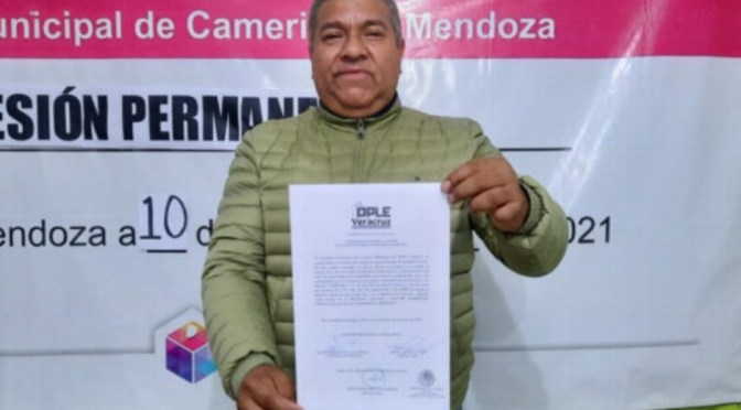 Revocan constancia a alcalde electo de Camerino Z. Mendoza, Veracruz