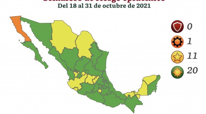 Estado de Veracruz avanza al verde en el semáforo de riesgo COVID-19