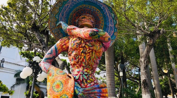 llegaron las catrinas al zócalo de Veracruz