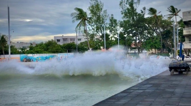 Alerta Gris por Frente frío, tormentas, Norte de hasta 90 km/h y baja de temperatura en Veracruz