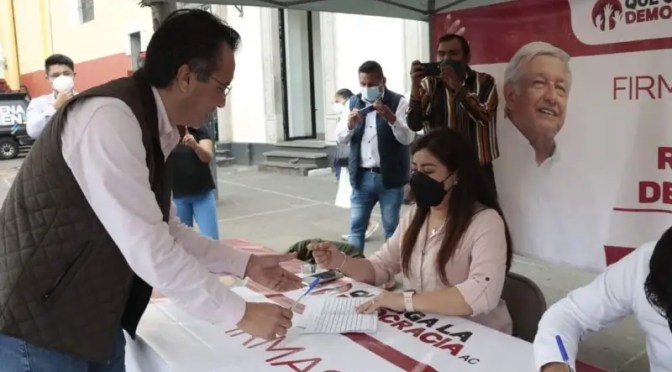 Participa Gobernador en consulta para revocación de mandato del Presidente