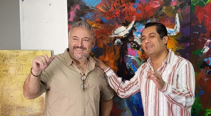 Dos minatitlecos en alegre encuentro dominical; Sergio Gutiérrez y Pedro Trueba.