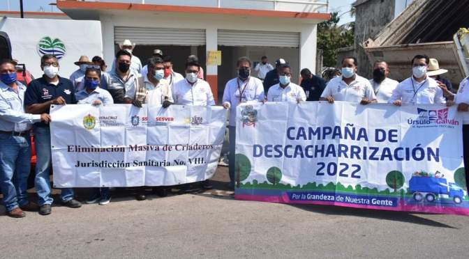 Jornada de Descacharrización en Úrsulo Galván detendrá proliferación de mosquitos causantes de enfermedades