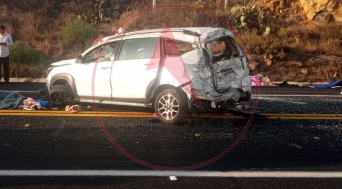 Accidente automovilístico deja una persona muerta y cuatro más lesionadas en la autopista Xalapa-Perote