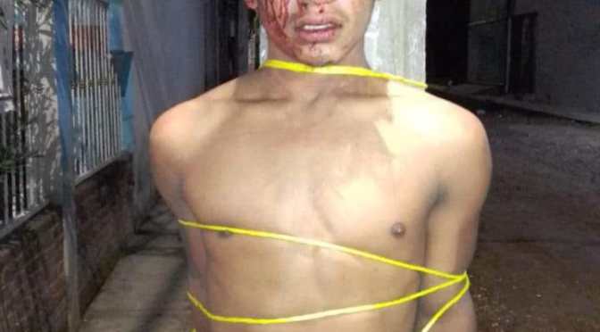 Vecinos de colonia en Xalapa a punto de linchar a presunto ladrón