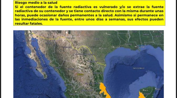 Se activa alerta por robo de material radiactivo en Tabasco.