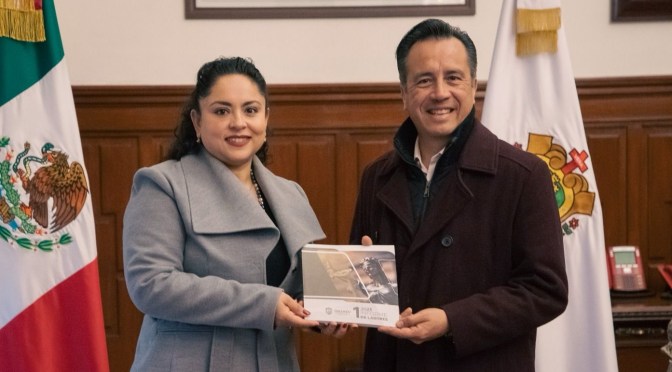 Entrega presidenta Leticia Aguilar, Informe del TRIJAEV a titulares del Ejecutivo y Legislativo.