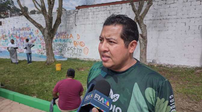 Con la participación de la comunidad, realizan mural en el Santuario de las Garzas.