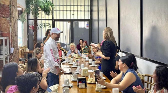 La candidata Priscila Ramirez se reunió con mujeres e integrantes del Partido Fuerza por Mexico.
