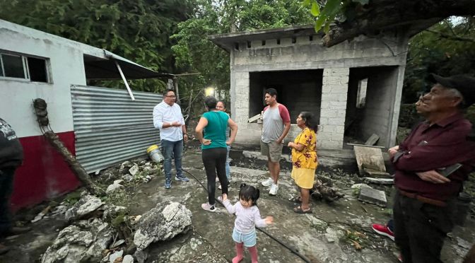 En apoyo a lugareños, “El arqui” empresario con causa, se suma a la construcción de un muro de contención en Rinconada