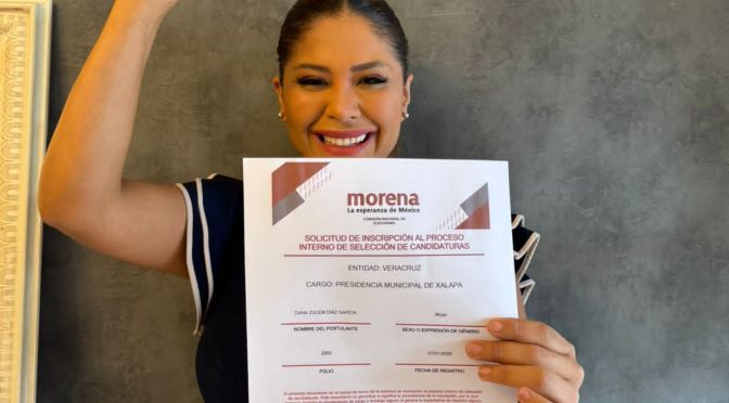 Dana Diaz, se registra como aspirante a la alcaldía por Xalapa