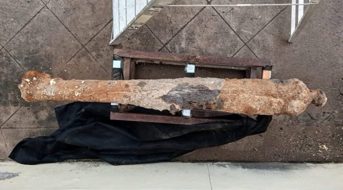 Cañones hallados en Centro Histórico de Veracruz asociados con eventos clave de la historia de México