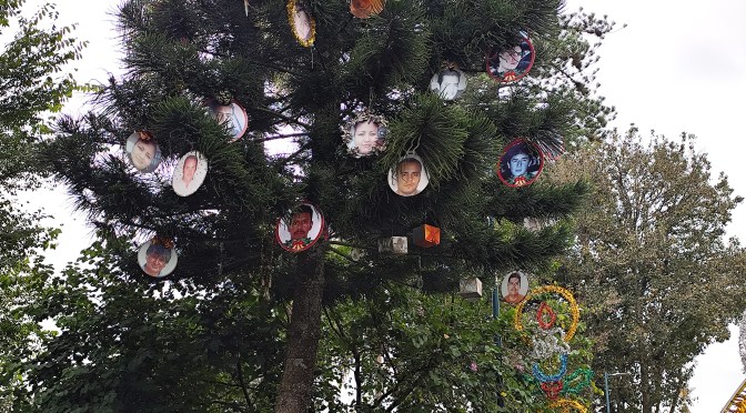 Familias llenan de esperanza y memoria el “Árbol de la Esperanza”