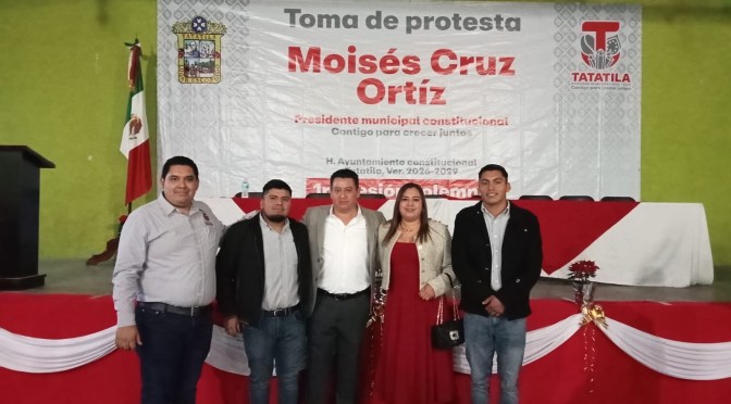 Asume Moisés Cruz Ortiz la Presidencia Municipal de Tatatila con llamado al desarrollo y al trabajo por la gente