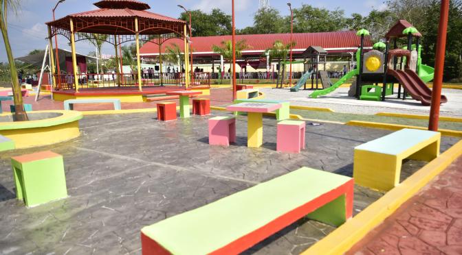Inauguran parque infantil en San Sebastián, Tantoyuca; compromiso cumplido de la Gobernadora a Rocío Nahle