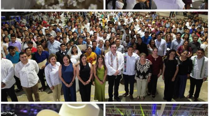 Celebran Bodas Colectivas 2026 en Tantoyuca; 98 parejas formalizan su unión
