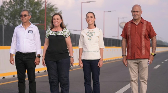 Sheinbaum inaugura nuevo puente de acceso al Puerto de Veracruz; promete reducir hasta 50 minutos los traslados